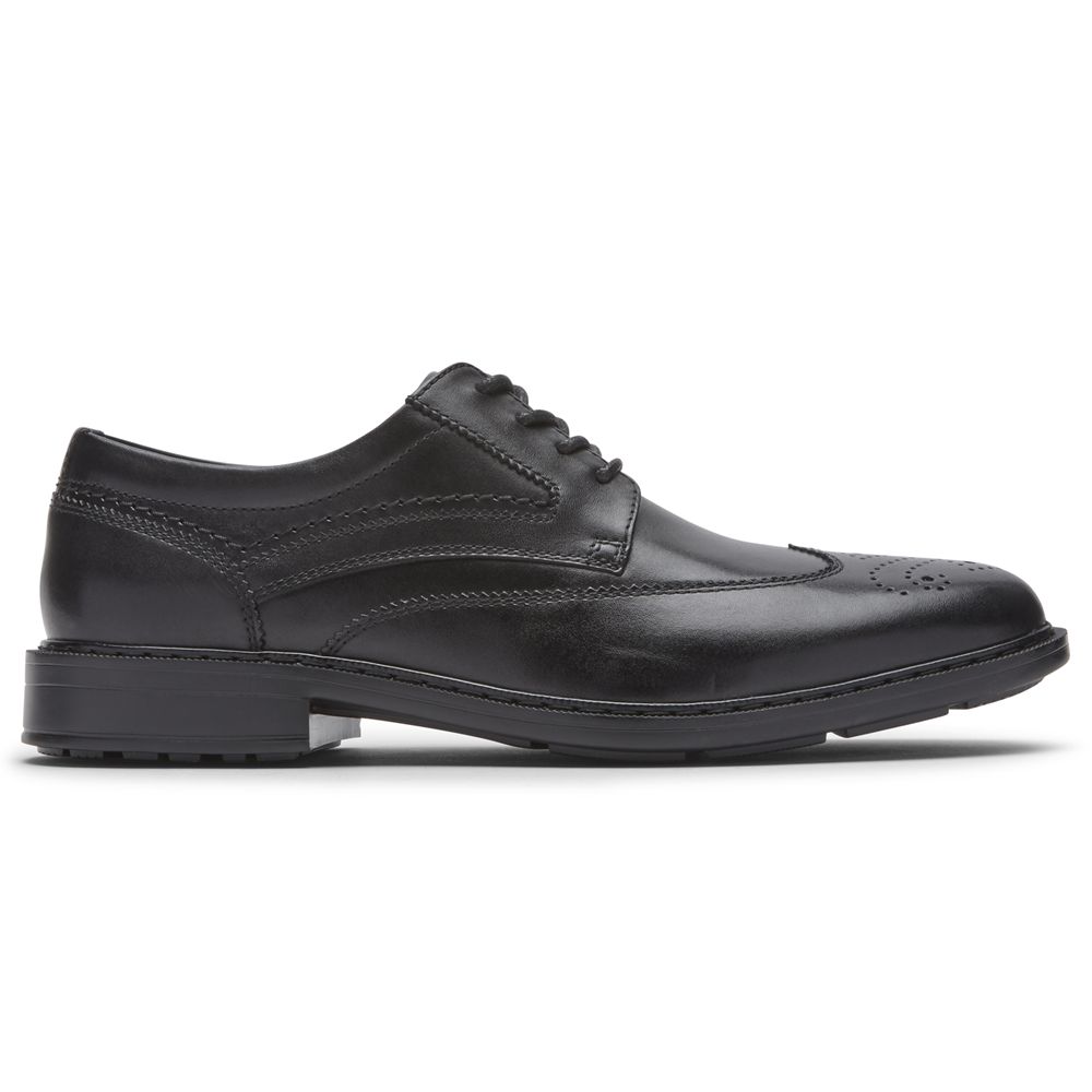 Rockport Tanner Wingtip - Mens Oxfords - Black - NZ (FDG-764385)